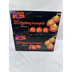 Halloween String Lights Jack O Lantern Pumpkin Time 34pc Spooky Vintage